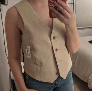 NWT linen blend vest top